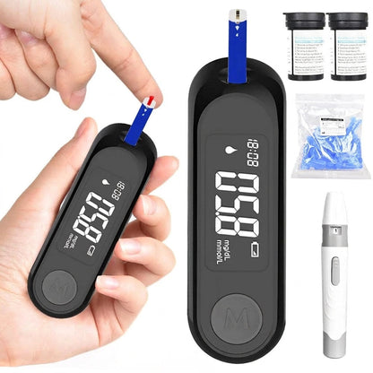 Blood Glucose Meter Kit – 50 Test Strips and Lancets, 7-Second Results