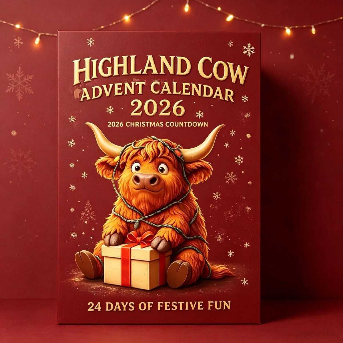 Highland Cow Advent Calendar – 24 resin figures, one each day