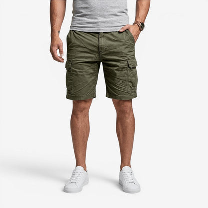 Mens Cargo Shorts – flap pockets, belt loops, knee length