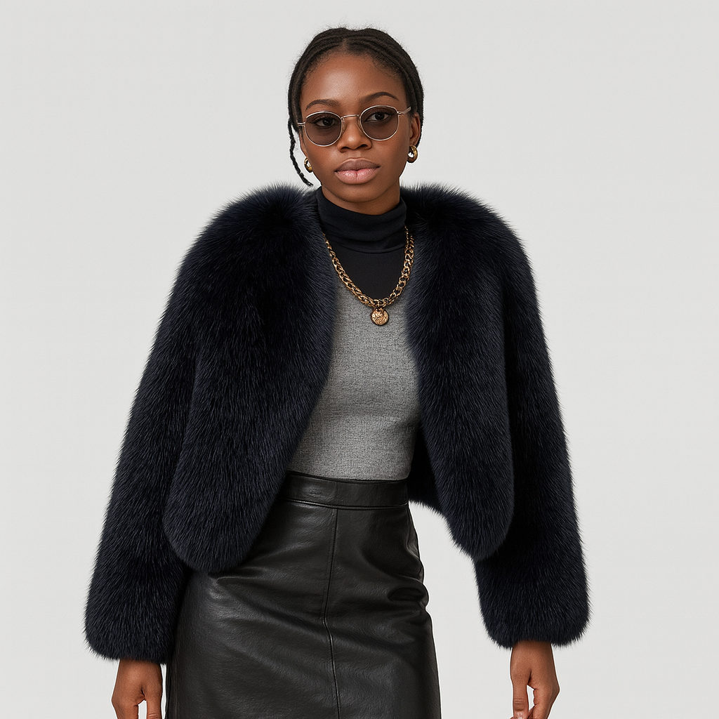 Women's Fluffy Teddy Jacket – open front, plush texture, relaxed fit