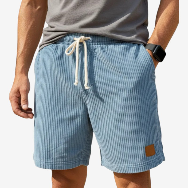 Mens Cord Shorts – drawstring waist, side pockets, ten colours