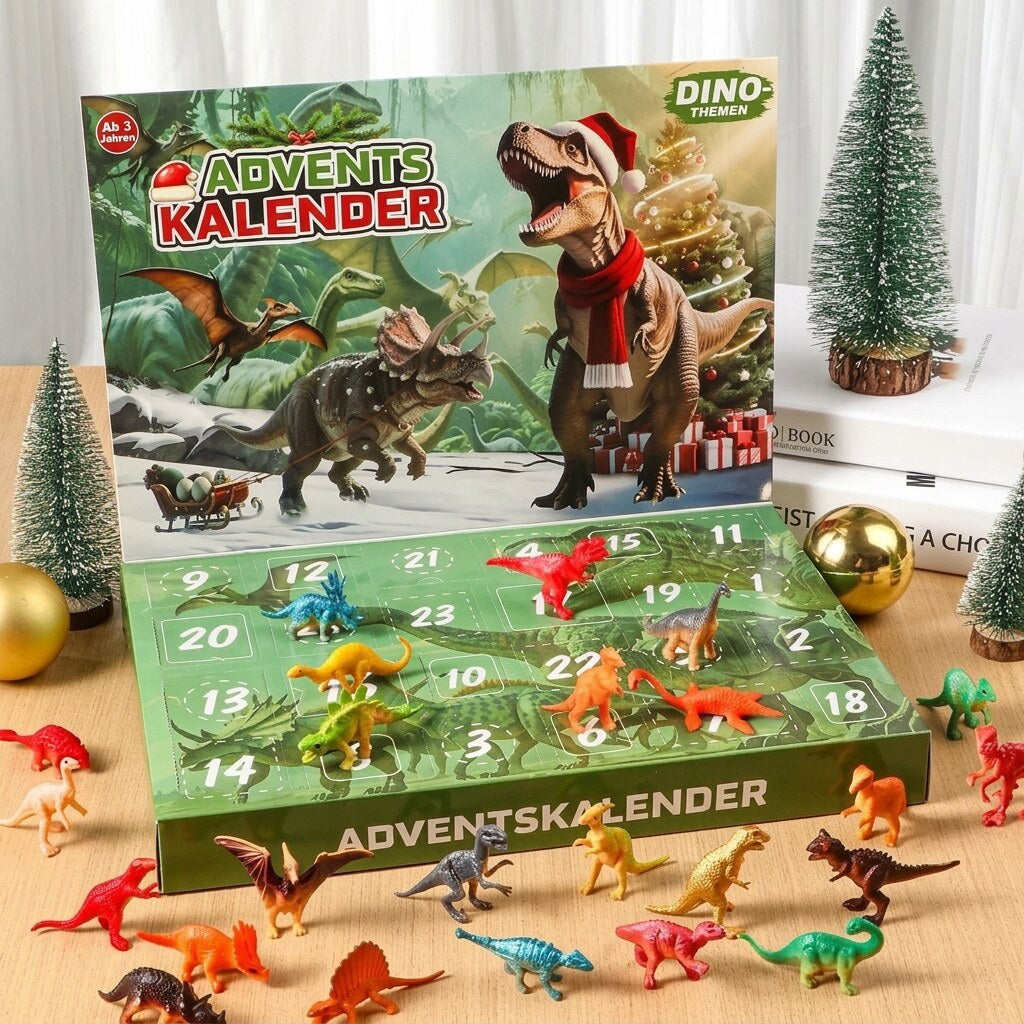Dinosaur Advent Calendar – 24 mini dinosaur and fossil figures, some glow in the dark