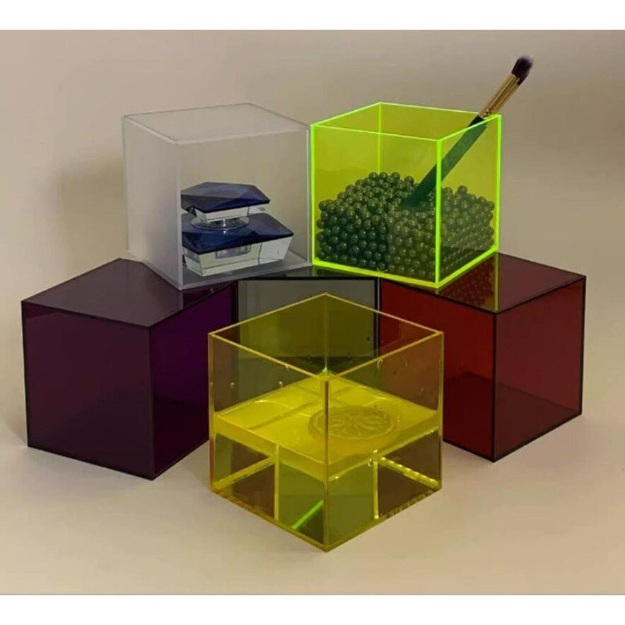 Acrylic Display Box – coloured cube, translucent, stackable