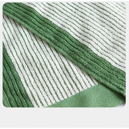 Striped Cotton Towel Set – bath towel and face towel, coloured border
