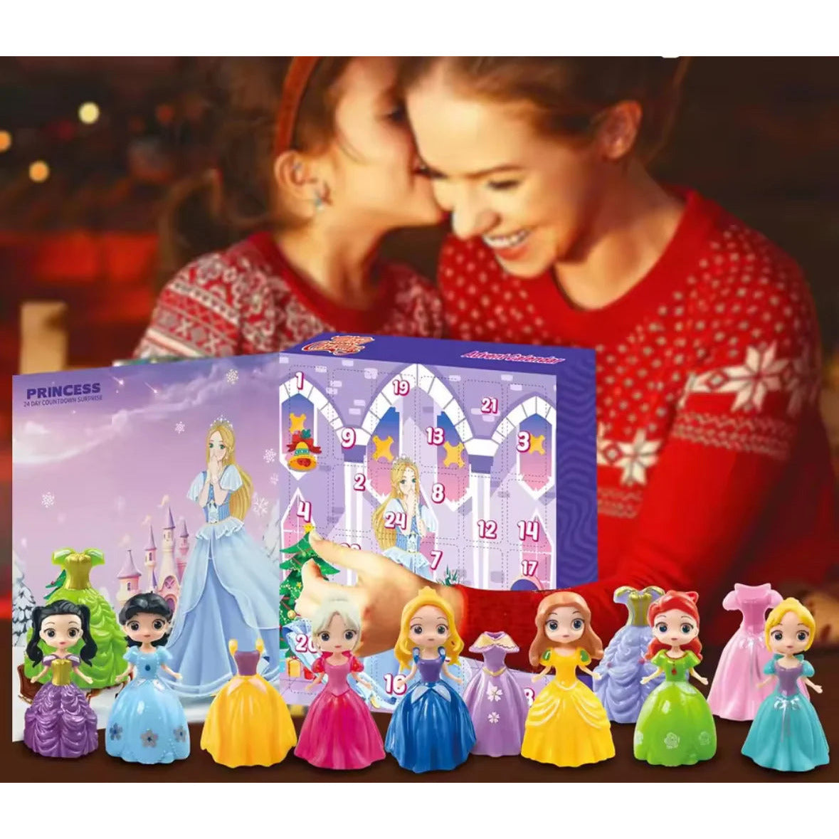 Princess Dress-Up Advent Calendar – 24 dolls with swappable outfits