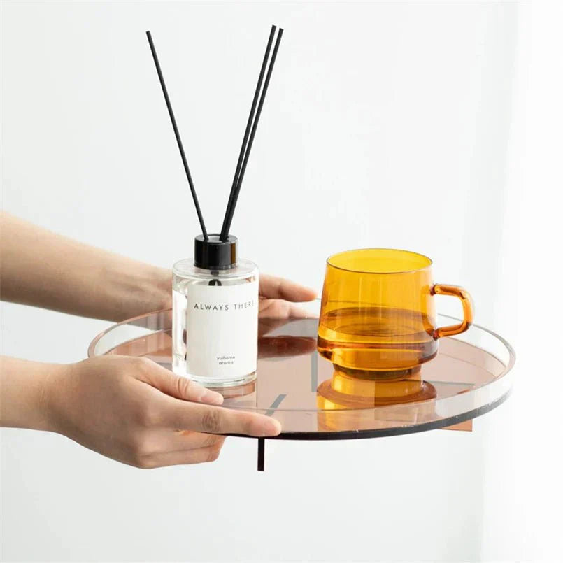 Decorative Tray – round, translucent colour, raised rim