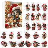 Dachshund Advent Calendar – 24 acrylic ornaments to hang