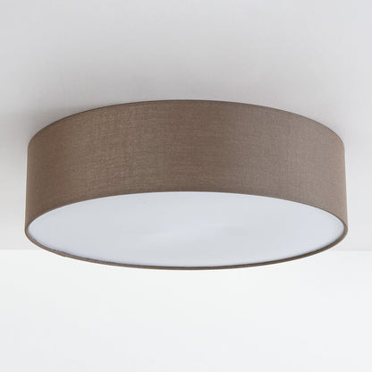 Fabric Drum Ceiling Light – taupe shade, diffuser, two bulbs