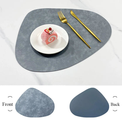 Teardrop Placemats – two-tone PU, fit around a round table
