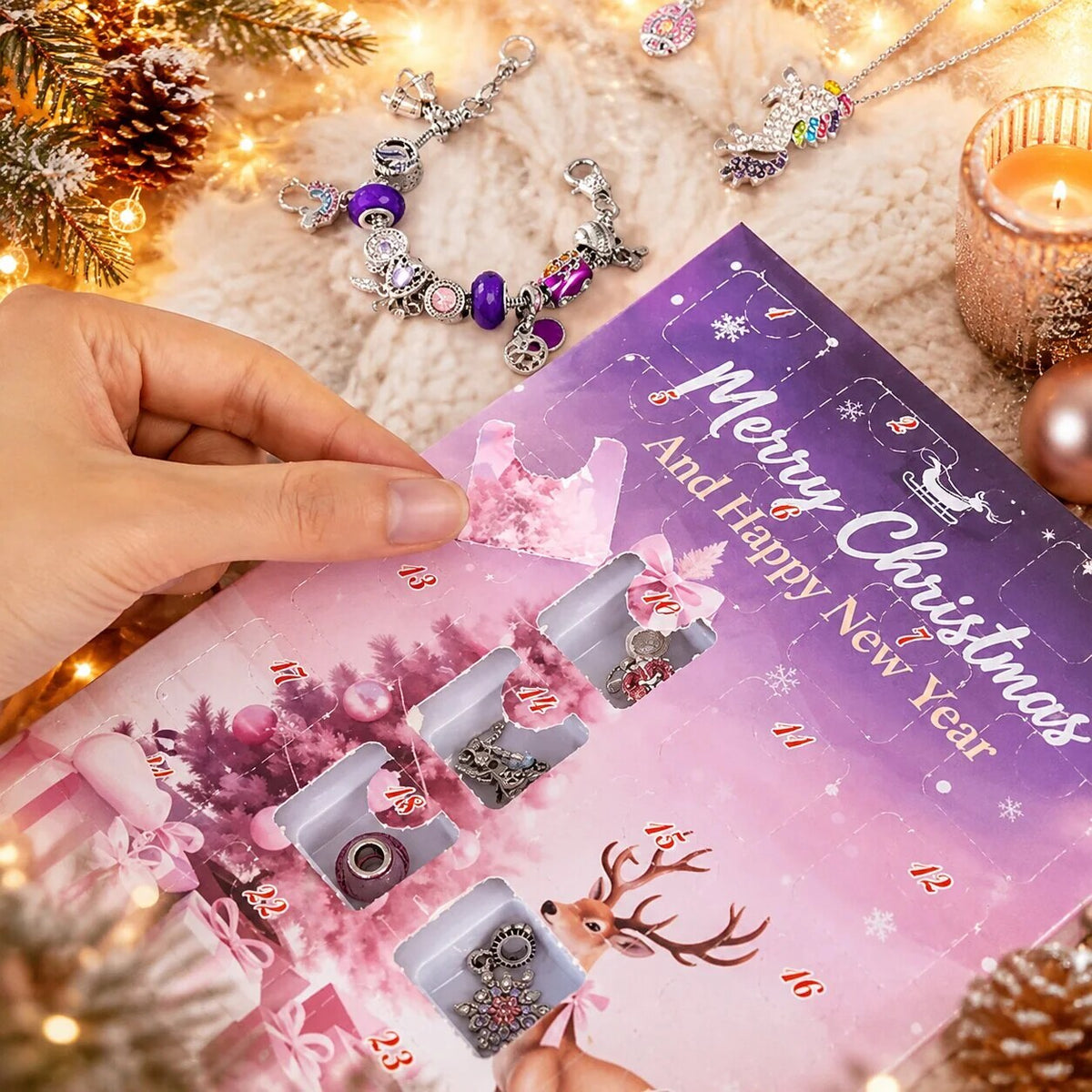 DIY Bracelet Advent Calendar – 24 charms, beads and a chain to assemble