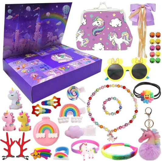 Unicorn Advent Calendar – 24 surprises, hair clips, bracelets and charms