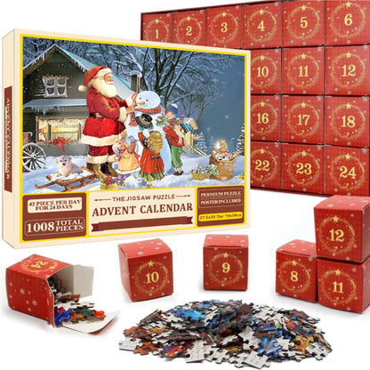 Jigsaw Puzzle Advent Calendar – 1008 pieces, one Christmas scene to build