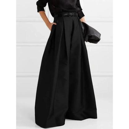 Pleated Wide Leg Pants – high waisted, front pleats, full length