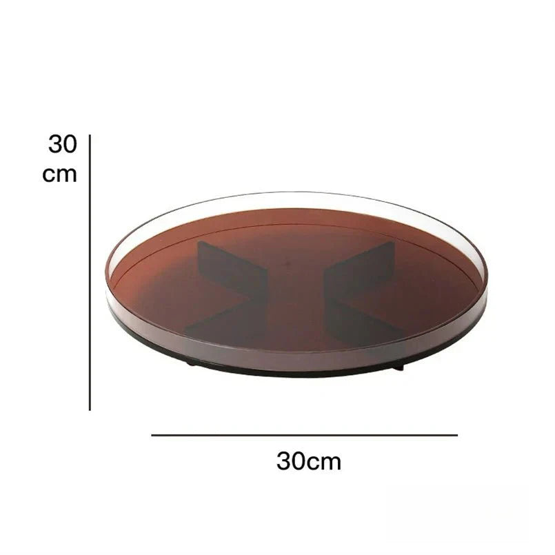 Decorative Tray – round, translucent colour, raised rim