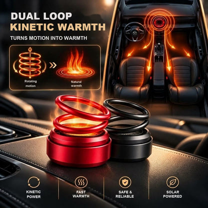 Portable Car Heater – solar powered, rotating double rings, no cable