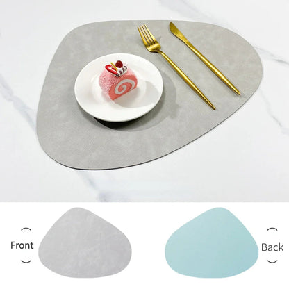 Teardrop Placemats – two-tone PU, fit around a round table