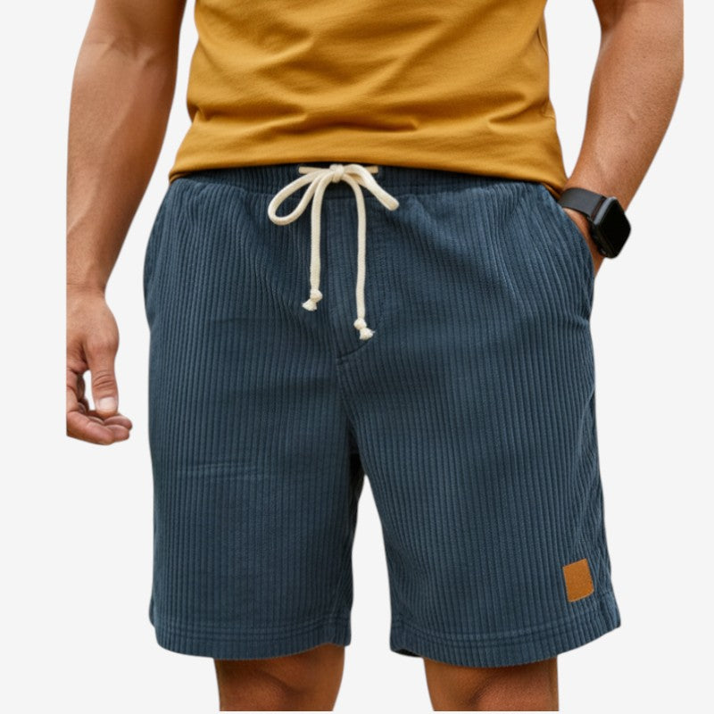 Mens Cord Shorts – drawstring waist, side pockets, ten colours