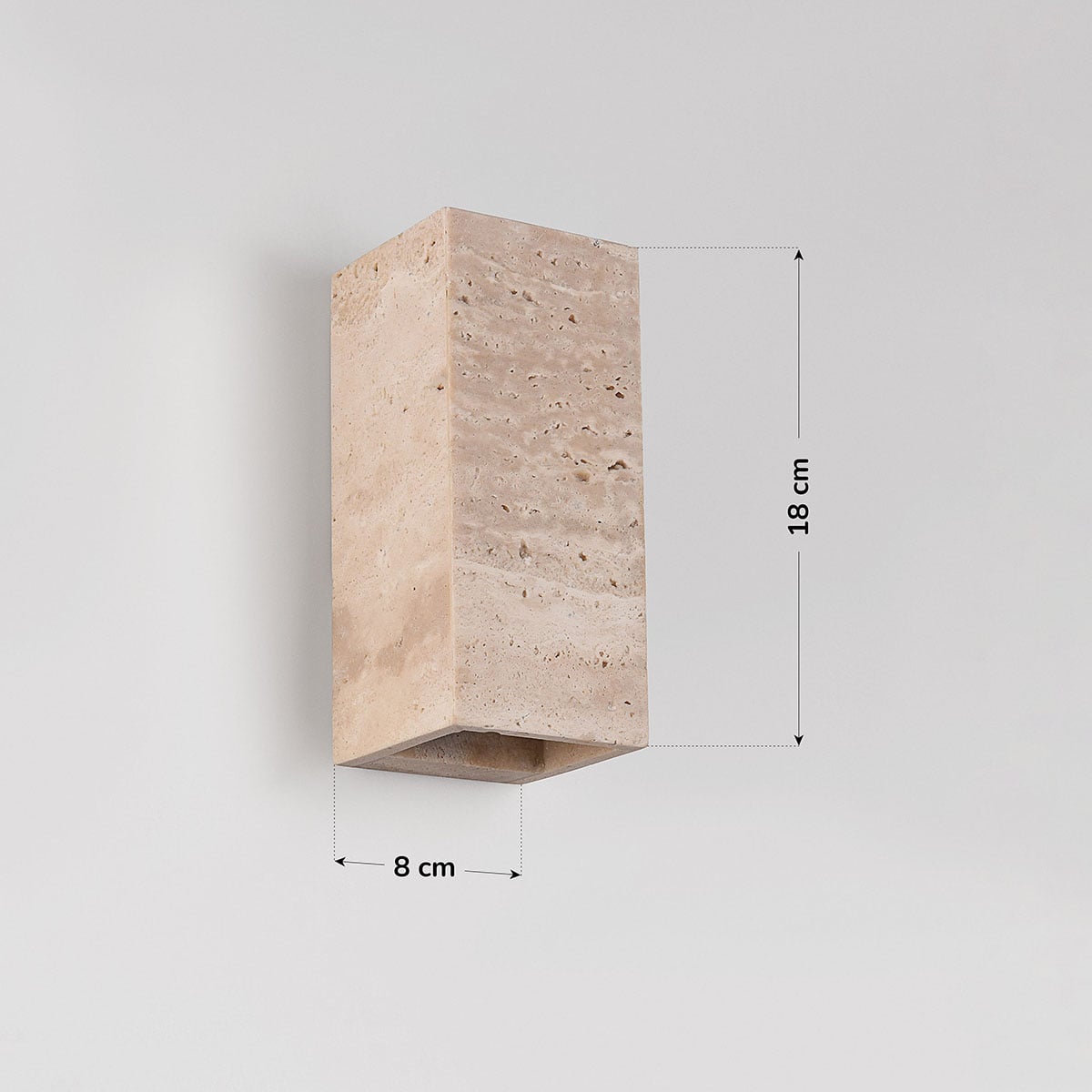 Travertine Wall Light – natural stone, up and down light, two G9 sockets