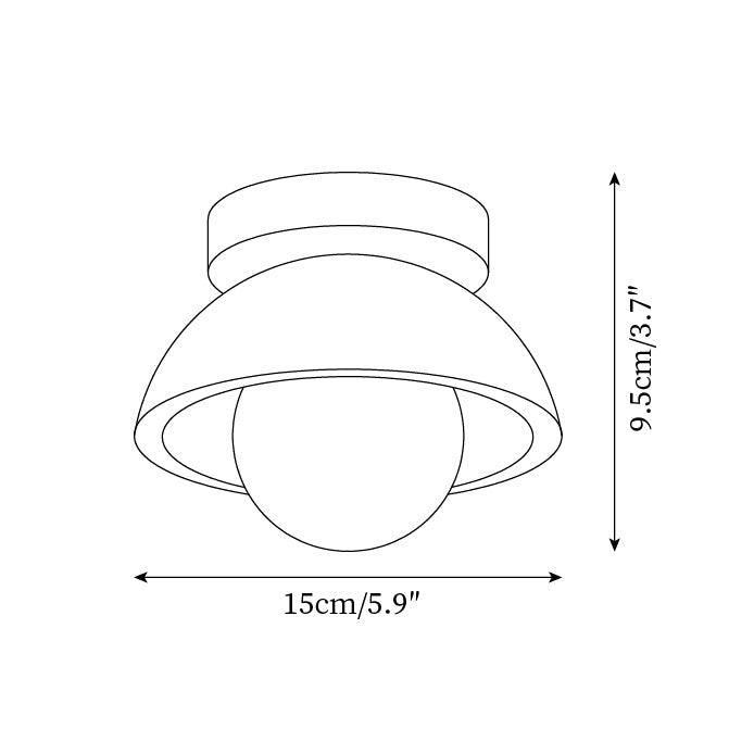 Compact Ceiling Light – walnut and beige, dimmable, wall or ceiling