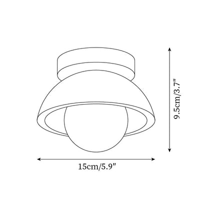 Compact Ceiling Light – walnut and beige, dimmable, wall or ceiling