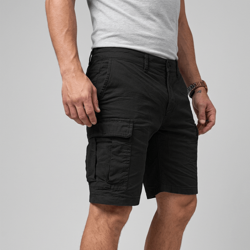 Mens Cargo Shorts – flap pockets, belt loops, knee length