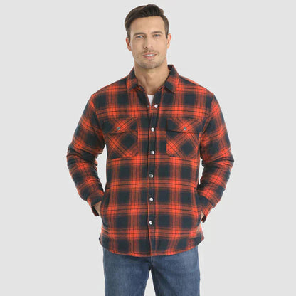 Flannel Shirt Jacket – quilted lining, five pockets, cotton check
