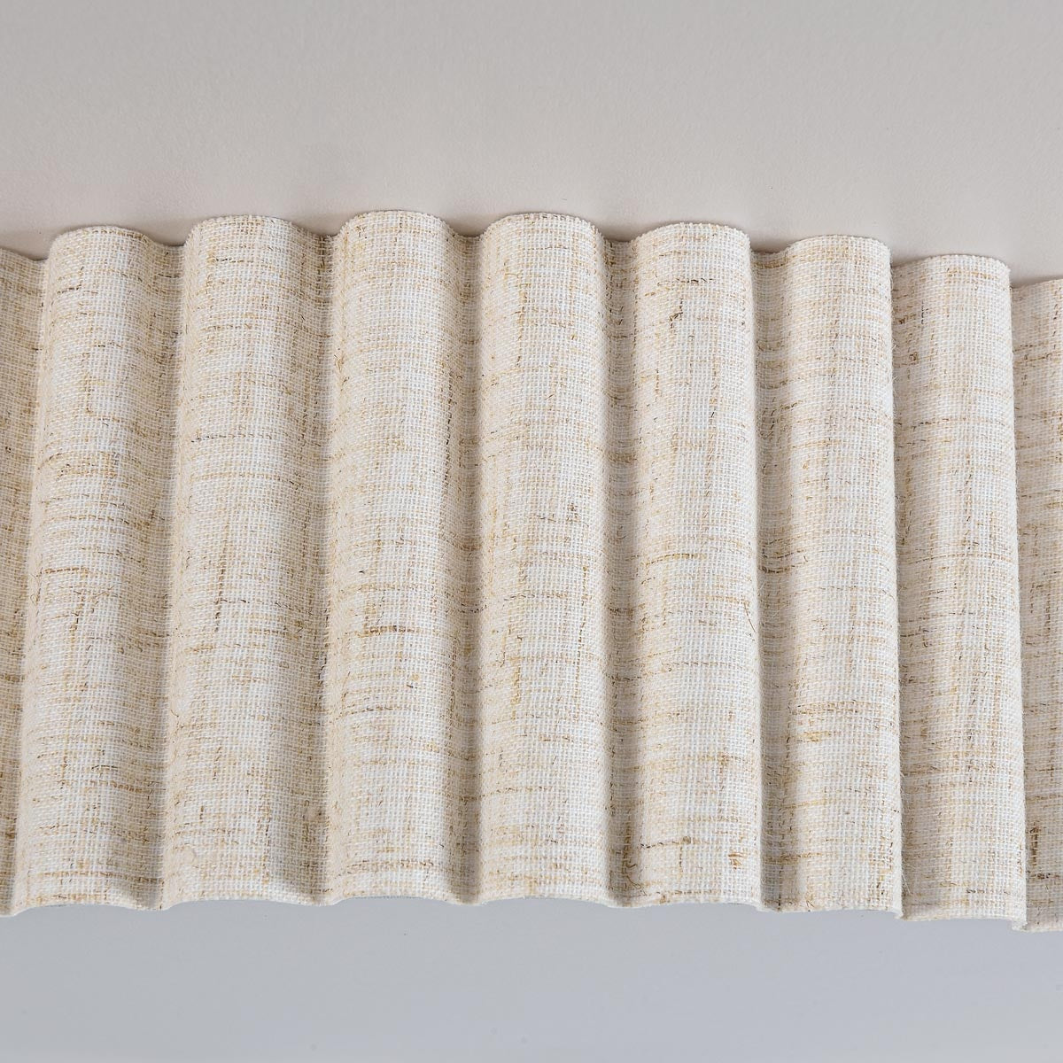 Fluted Linen Ceiling Light – ribbed fabric shade, diffuser, two bulbs