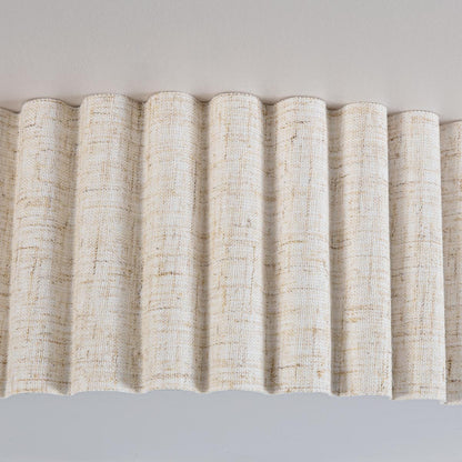 Fluted Linen Ceiling Light – ribbed fabric shade, diffuser, two bulbs