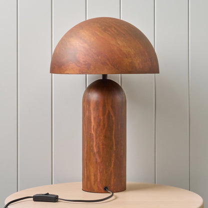 Rust Dome Table Lamp – patina iron, dome shade, two lights