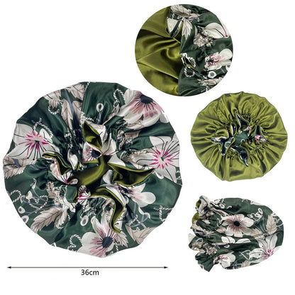 Satin Bonnet – reversible, elastic band, ruffled edge