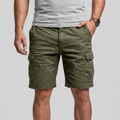 Mens Cargo Shorts – flap pockets, belt loops, knee length