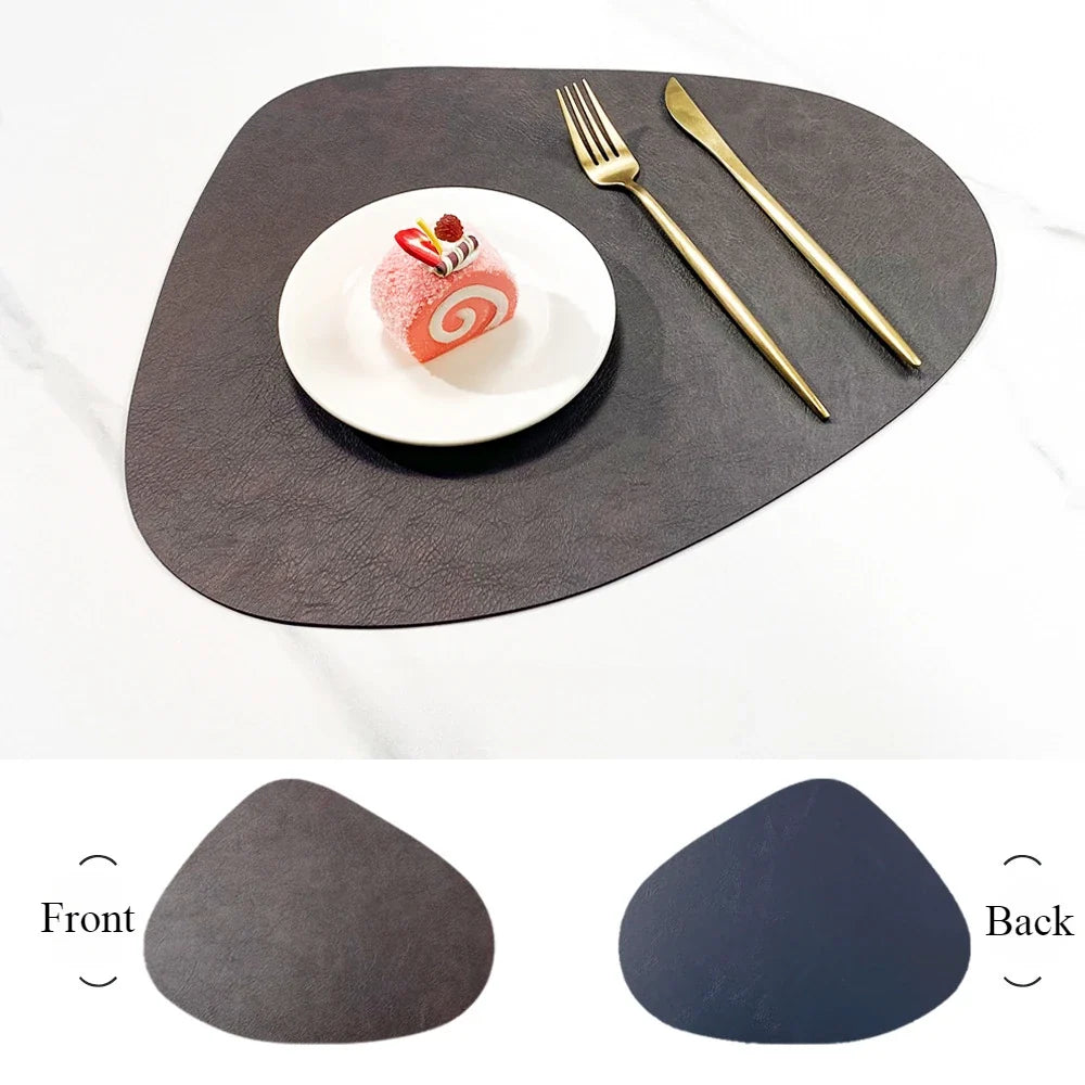 Teardrop Placemats – two-tone PU, fit around a round table