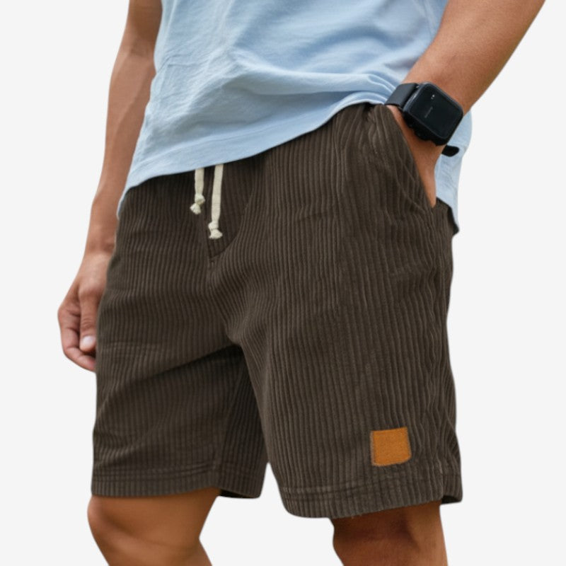 Mens Cord Shorts – drawstring waist, side pockets, ten colours