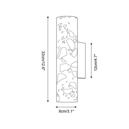 Cylindrical Wall Light – walnut and beige, dimmable, two sizes