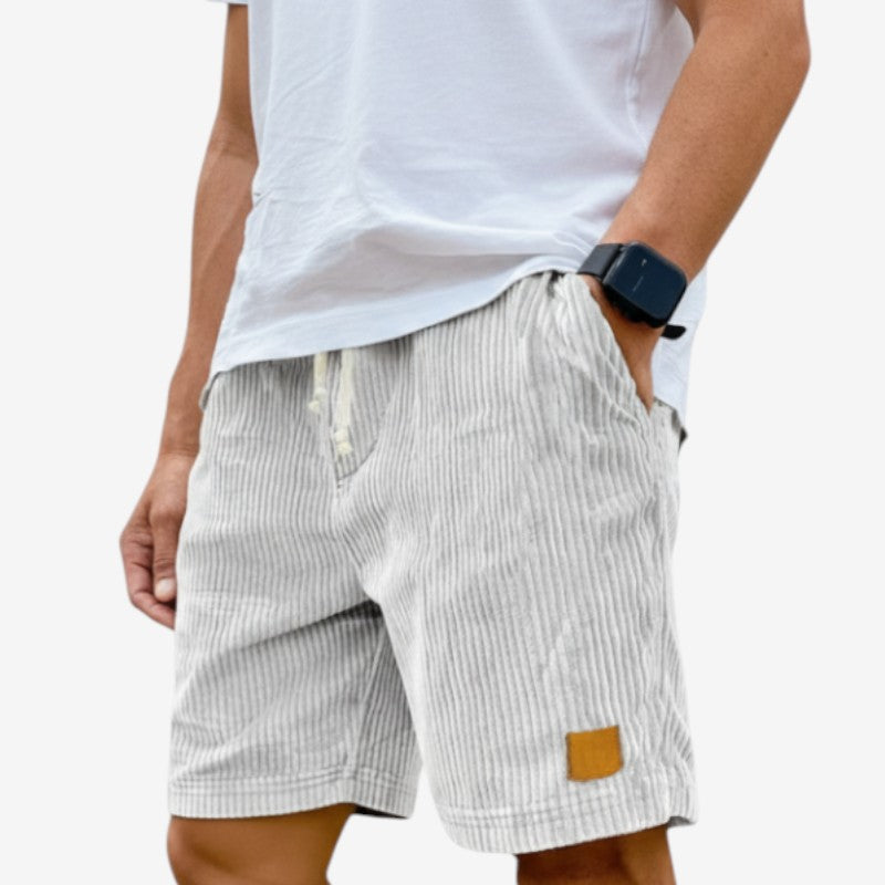 Mens Cord Shorts – drawstring waist, side pockets, ten colours