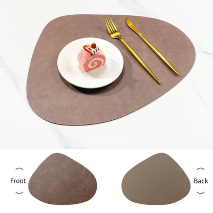 Teardrop Placemats – two-tone PU, fit around a round table