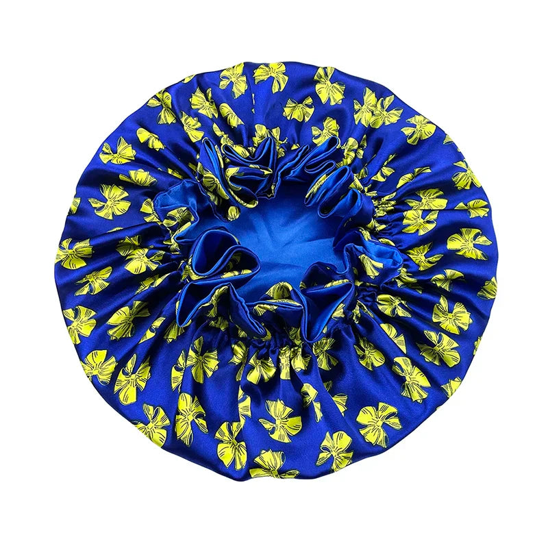 Satin Bonnet – reversible, elastic band, ruffled edge