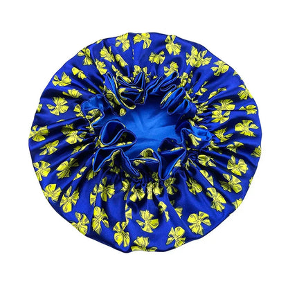 Satin Bonnet – reversible, elastic band, ruffled edge