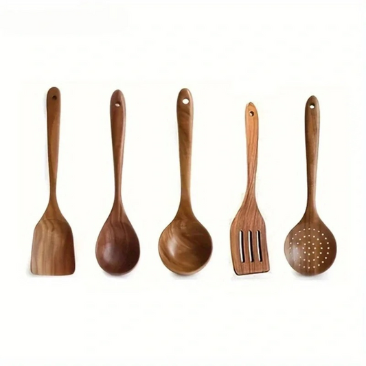 Wooden Utensils Set – spoons, spatulas, ladle and skimmer