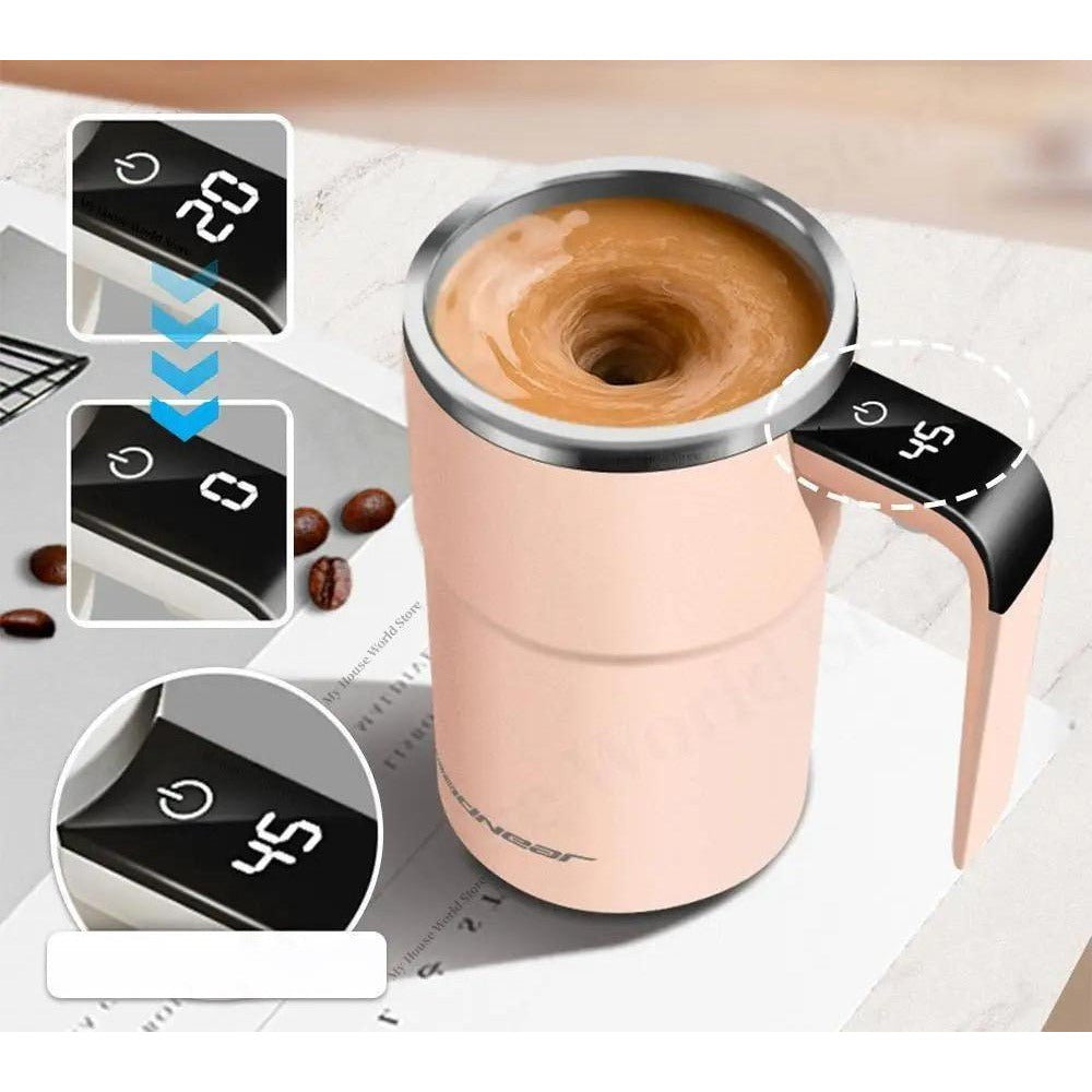 Self Stirring Mug – magnetic stirrer, temperature display, rechargeable