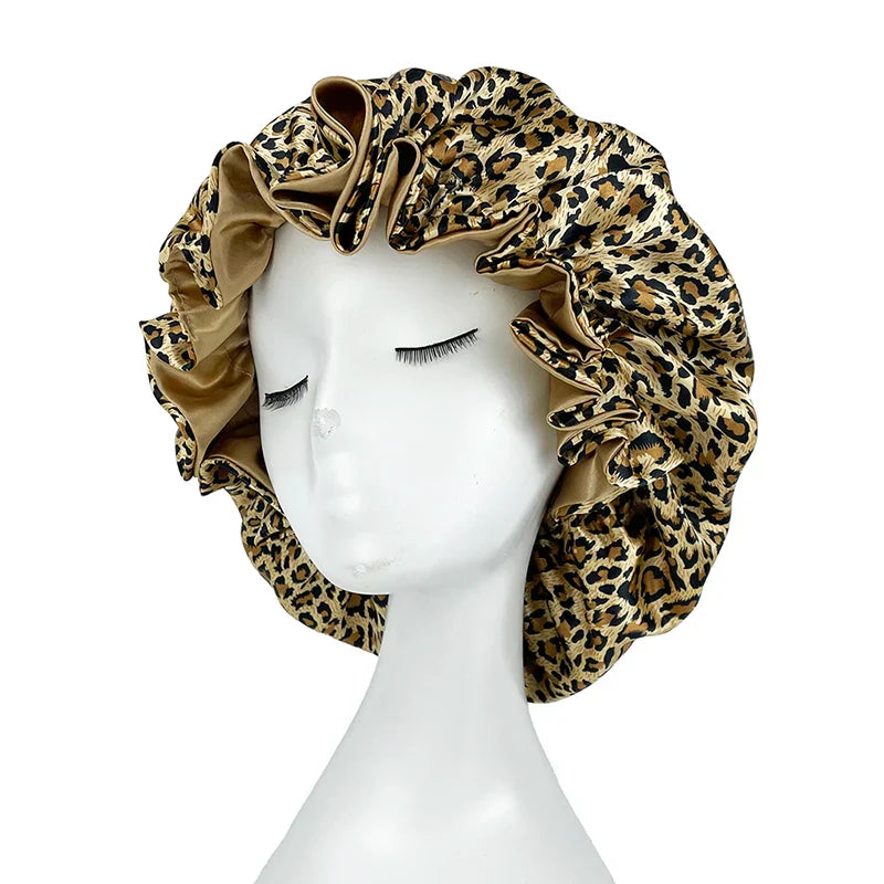 Satin Bonnet – reversible, elastic band, ruffled edge