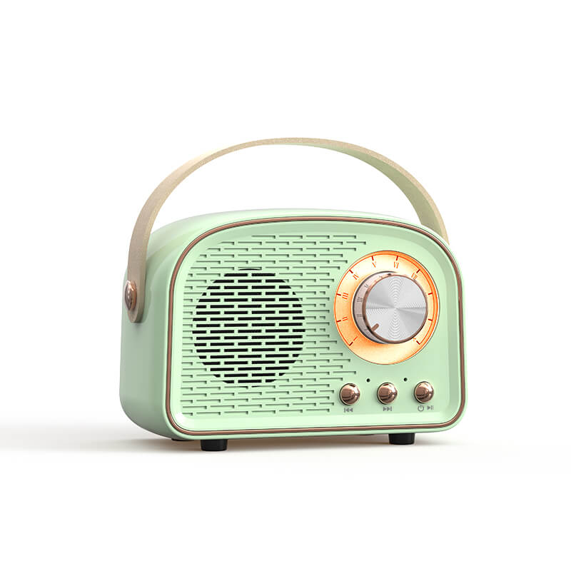 Retro Bluetooth Speaker – FM radio, carry handle, vintage dial design