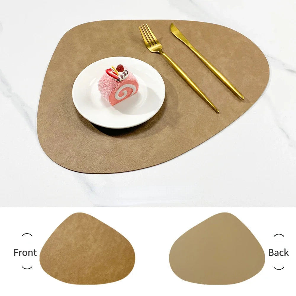 Teardrop Placemats – two-tone PU, fit around a round table