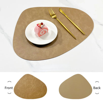 Teardrop Placemats – two-tone PU, fit around a round table
