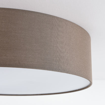 Fabric Drum Ceiling Light – taupe shade, diffuser, two bulbs
