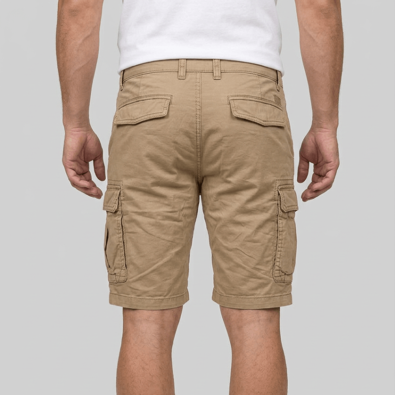 Mens Cargo Shorts – flap pockets, belt loops, knee length