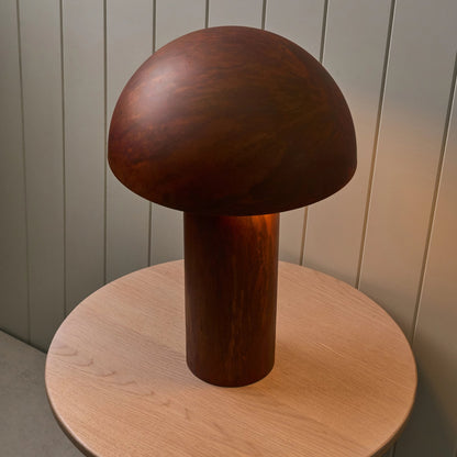 Rust Dome Table Lamp – patina iron, dome shade, two lights
