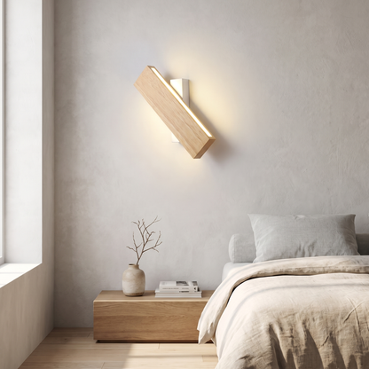 Rotating Wood Wall Light – turn the head to aim the light, built-in LED, three sizes