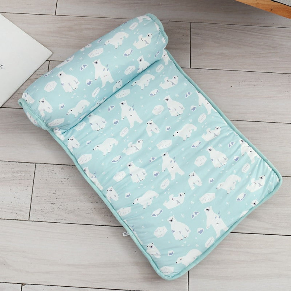 Pet Cooling Mat – raised bolster, no water or freezing, five patterns