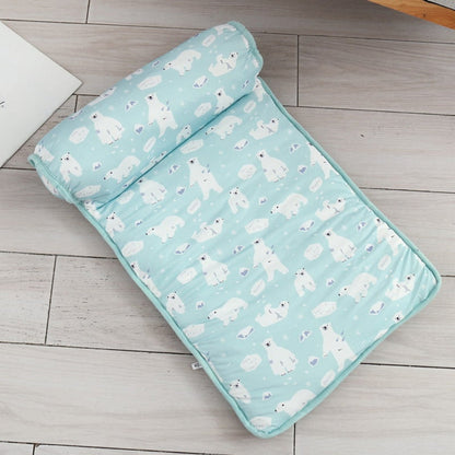 Pet Cooling Mat – raised bolster, no water or freezing, five patterns